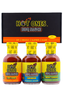 Hot Ones BBQ Trio Pack (Hot Honey / Caribbean / Smoked Serrano) P8