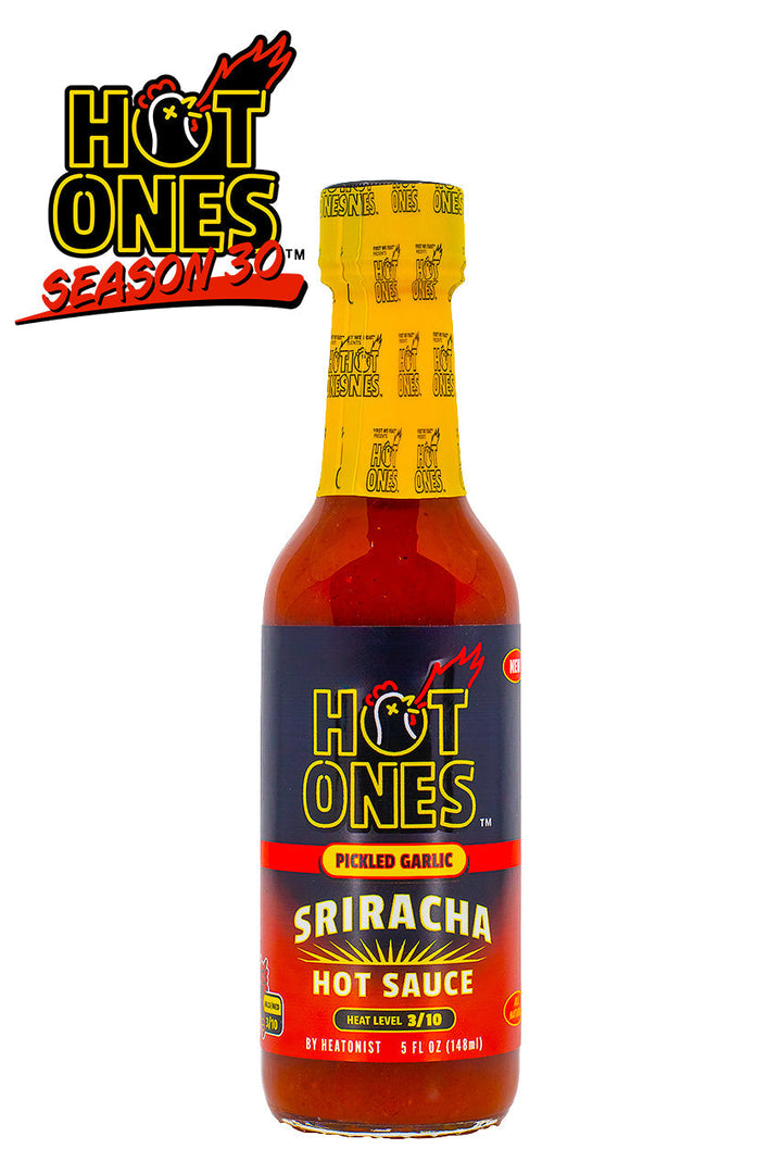 Pickled Garlic Sriracha | Hot Ones Hot Sauce Q6